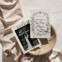 Foto antigua en blanco y negro Boda con dinero ant