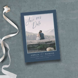 Reserva La Fecha Foto azul de la marina moderna salve nuestra fecha