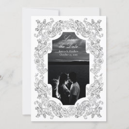 Reserva La Fecha Foto barroca romántica en blanco y negro