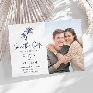 Reserva La Fecha Foto Boda azul de la Marina de Playa Tropical