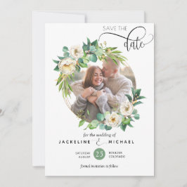 Reserva La Fecha Foto: Boda blanca y verde salva la fecha