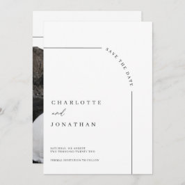 Reserva La Fecha Foto: Boda blanco y negro de arco moderno