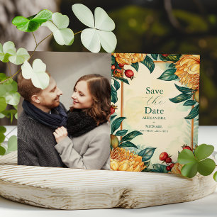 Reserva La Fecha Foto: Boda de Art Nouveau floral vintage