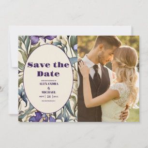 Reserva La Fecha Foto: Boda Purple Iris Art Nouveau
