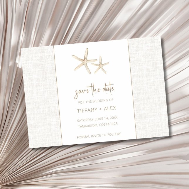 Reserva La Fecha Foto Boho Elegant Beach Wedding (Boho Elegant Beach Wedding Photo Save The Date)