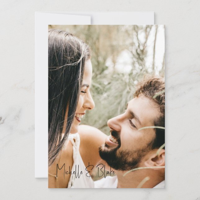 Reserva La Fecha Foto Boho Floral Desvanecida Ahorra la Fecha de la (Anverso)