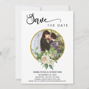 Reserva La Fecha *~* FOTO Boho Rosas Florales Boda Salven La Fecha