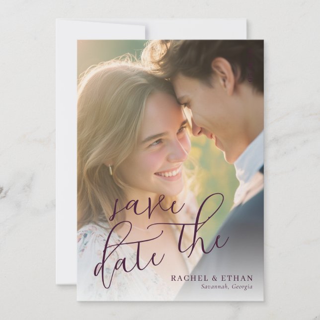 Reserva La Fecha Foto Cálida Romántica (Anverso)