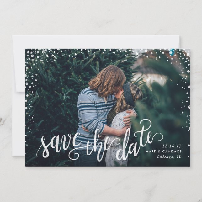 Reserva La Fecha Foto caligráfica Guardar la fecha (Anverso)