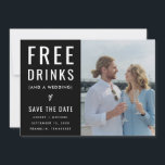 Reserva La Fecha Foto Código Qr de Bebidas Gratis Divertida Boda<br><div class="desc">Invitaciones de Guardar la Fecha de Boda Divertidas Modernas con Código Qr de Bebidas Gratis. Invitaciones de Guardar la Fecha.</div>
