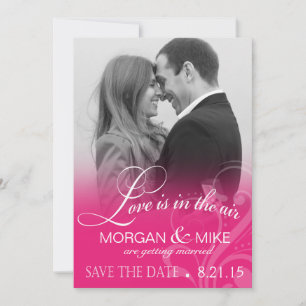 Reserva La Fecha Foto de Amor Brumoso para Save the Date   fucsia