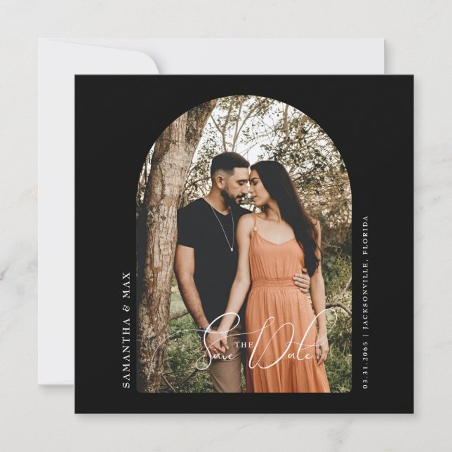 Reserva La Fecha Foto de arte contemporáneo Black Save the Date (Anverso)