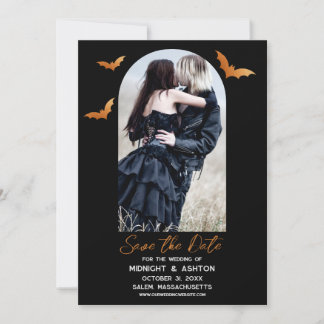 Reserva La Fecha Foto De Bats Arch Boda De Halloween Salva La Fecha