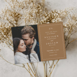 Reserva La Fecha Foto de boda boho con monograma clásico