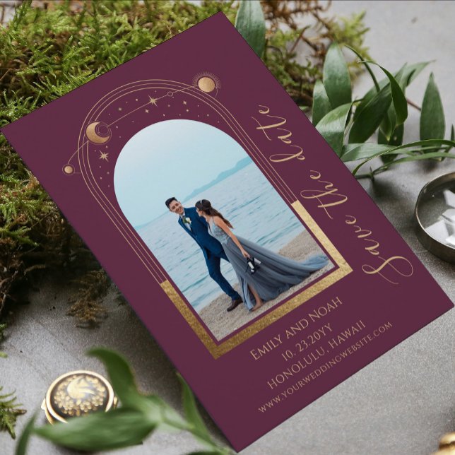 Reserva La Fecha Foto de boda celestial de ciruela dorada mística (Subido por el creador)
