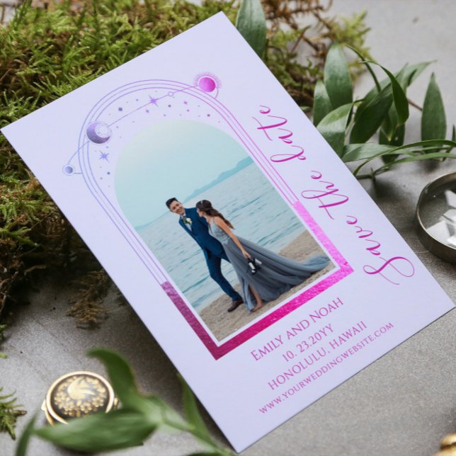 Reserva La Fecha Foto de boda celestial rosa lavanda mística (Subido por el creador)