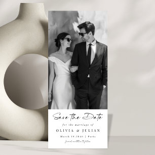 Reserva La Fecha Foto de boda con letra moderna elegante simple