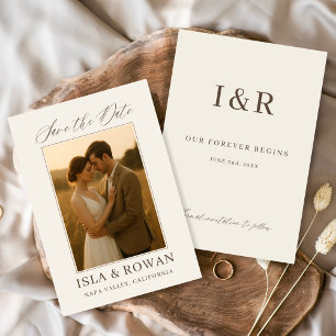 Reserva La Fecha Foto de boda con letra moderna y elegante