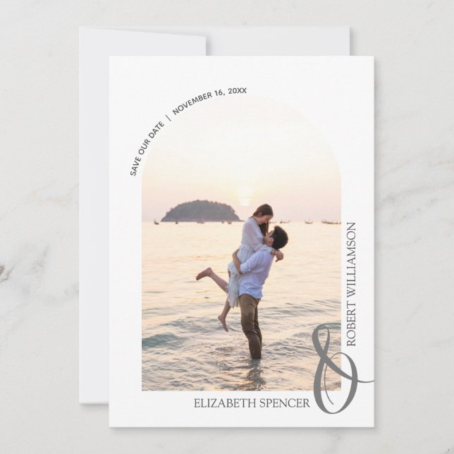 Reserva La Fecha Foto de Boda de código QR (Anverso)