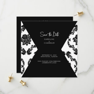 Reserva La Fecha Foto de boda de damasco B/N Save The Date