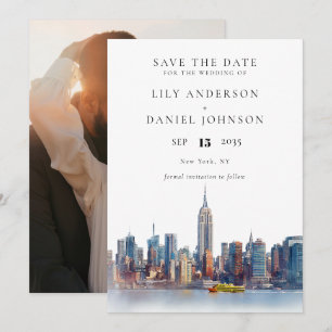 Reserva La Fecha Foto de boda de destino en la ciudad de Nueva York