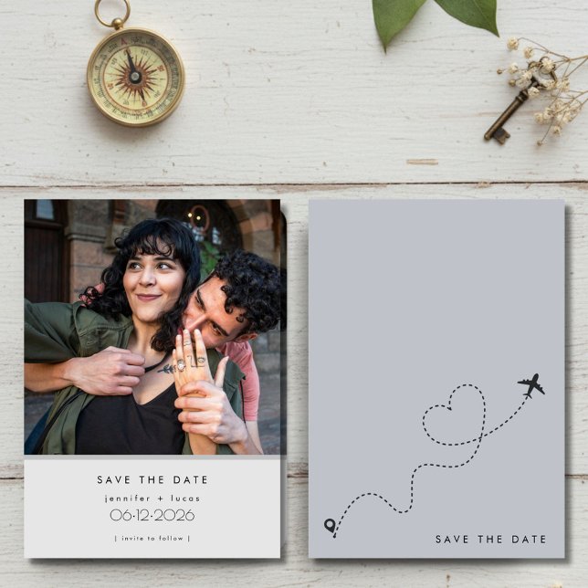Reserva La Fecha Foto de Boda de Destino Save the Date (Destination Wedding Photo Save the Date)