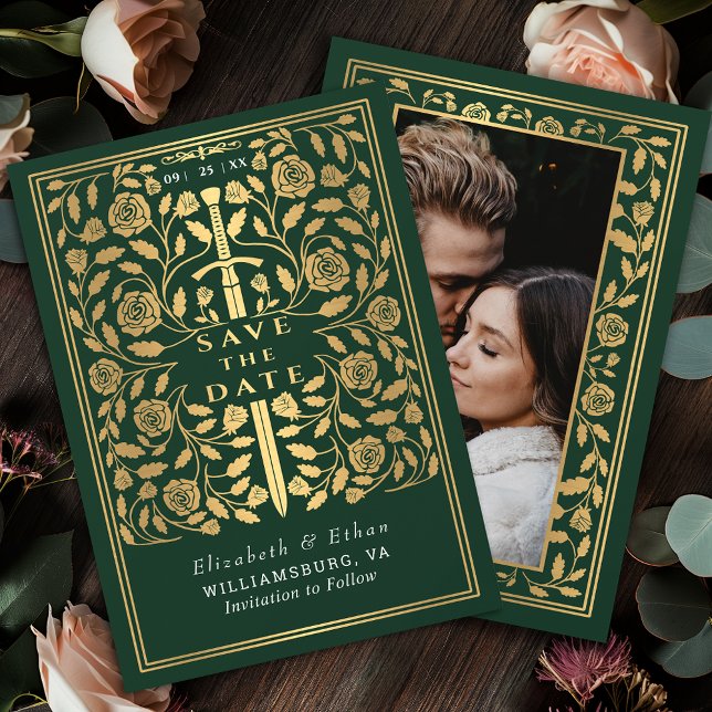 Reserva La Fecha Foto de Boda de espadas medievales de Royal Green (Subido por el creador)