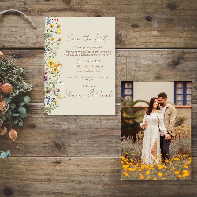 Reserva La Fecha Foto de Boda de flores silvestres (Subido por el creador)