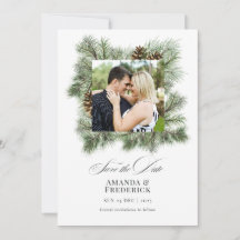 Foto de boda de Navidad Elegantes Pinos de Inviern