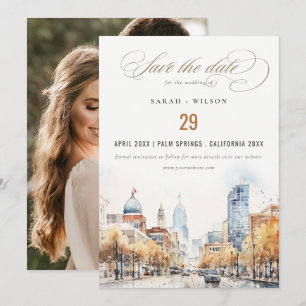 Reserva La Fecha Foto de boda de paisaje de Indianapolis Indiana