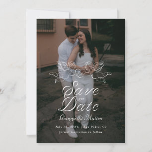 Reserva La Fecha Foto de boda de pareja de querubines Cupido sosten