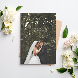 Reserva La Fecha Foto de boda de pareja minimalista elegante románt