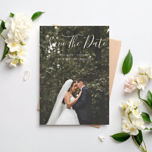 Reserva La Fecha Foto de boda de pareja minimalista elegante románt