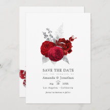 Foto de Boda de Rosa Vintage rojo y plateado