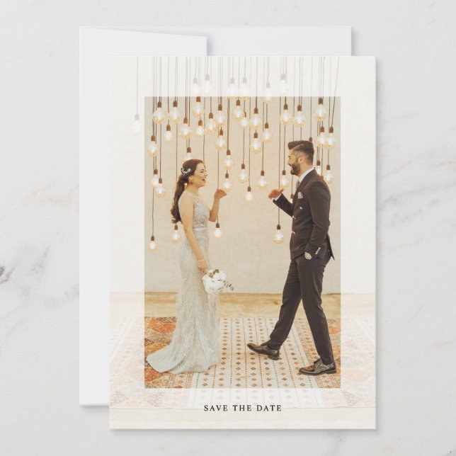 Reserva La Fecha Foto de boda elegante moderna (Anverso)