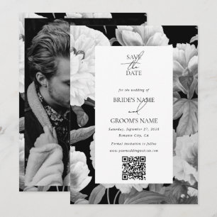 Reserva La Fecha Foto de Boda floral de personas negras y blancas