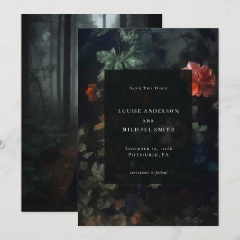 Reserva La Fecha Foto de boda floral oscura romántica y melancólica