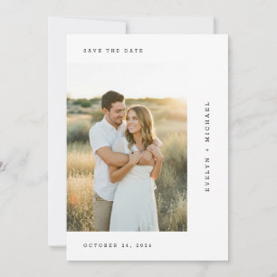 Reserva La Fecha Foto de boda minimalista con letra moderna