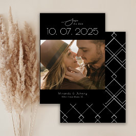 Reserva La Fecha Foto de Boda Minimalista topográfico moderno