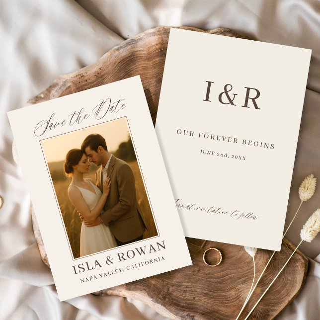 Reserva La Fecha Foto de boda moderna con letra elegante (Subido por el creador)