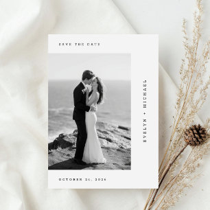 Reserva La Fecha Foto de boda romántica en blanco y negro