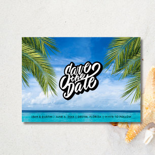 Reserva La Fecha Foto de Boda Tropical Beach Save the Date