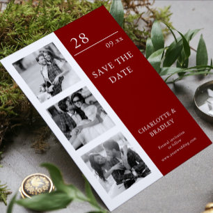 Reserva La Fecha Foto de Bodas Modernas de Color Granate para Guard