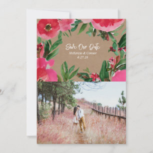 Reserva La Fecha Foto de Cardstock Boda anémico rosa acuarela