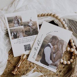 Reserva La Fecha Foto de código QR del Boho Arch moderno