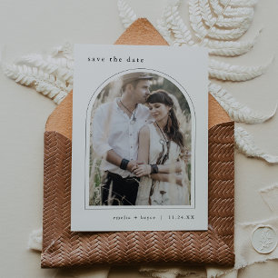 Reserva La Fecha Foto de EMELIA Arch Boho Boda Minimalista de invie
