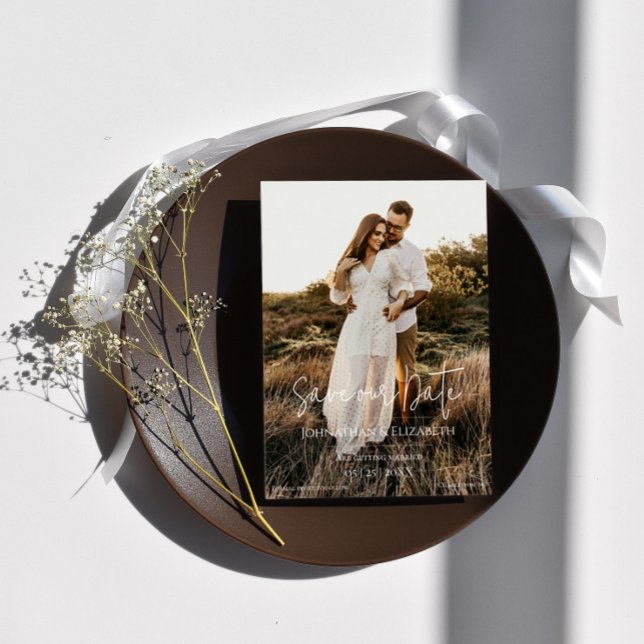 Reserva La Fecha Foto de escritura moderna (Modern Photo and Overlay Save the Date)