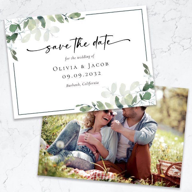Reserva La Fecha Foto de eucalipto para boda Save The Date (Subido por el creador)
