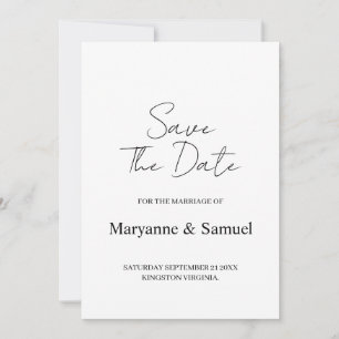 Reserva La Fecha Foto de fecha de guardado de boda con letra mínima