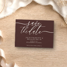 Reserva La Fecha Foto de fecha de guardar boda marrón chocolate